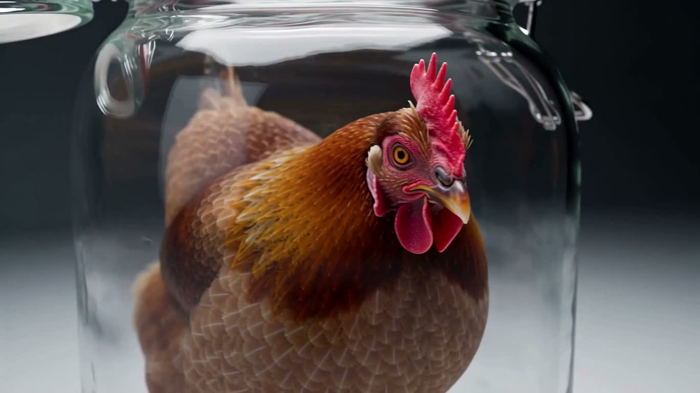 Realistic Baby Chick in a Glass Jar — AI video creation