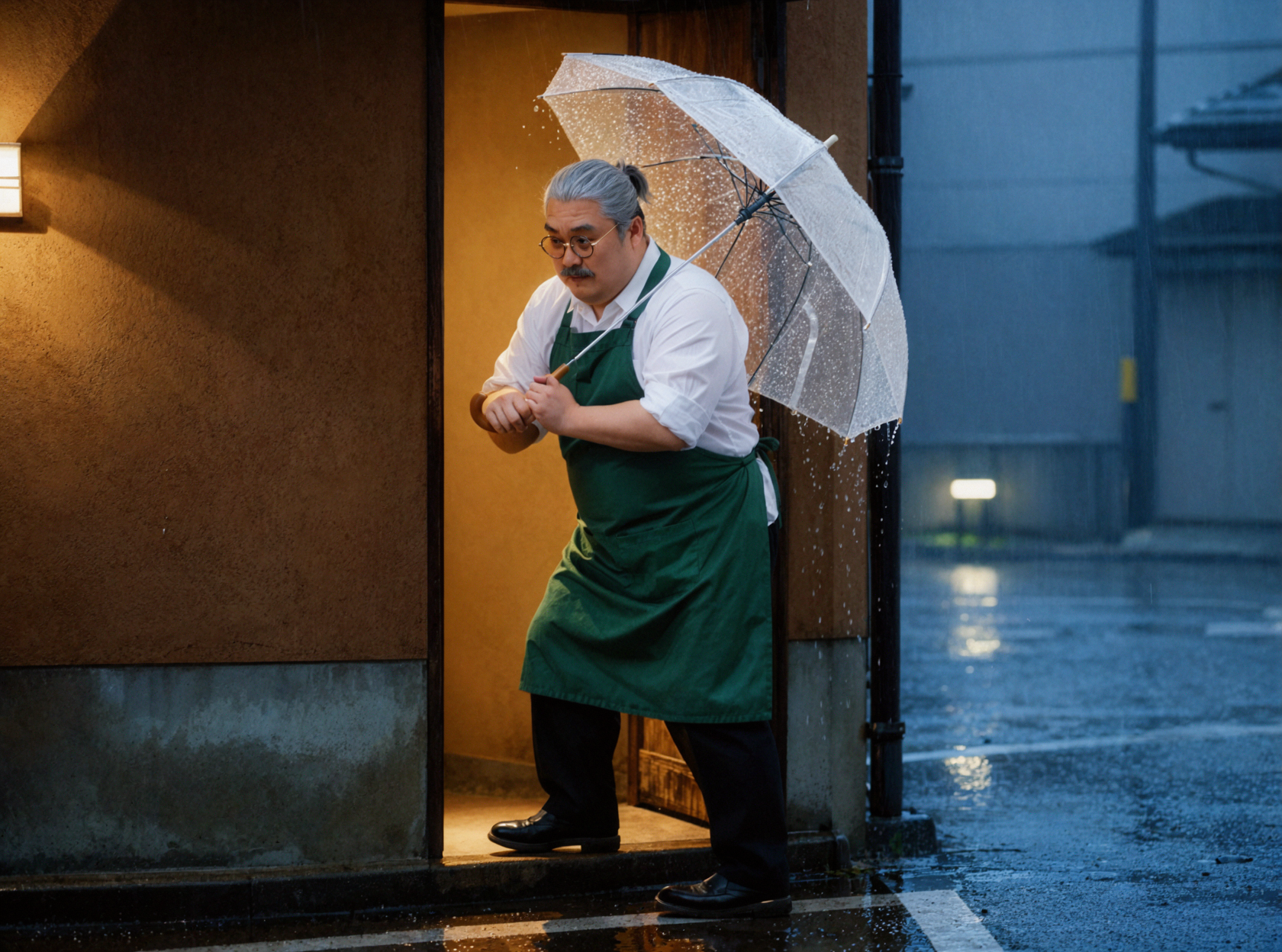 坂本太郎 · 雨伞交错 · 日光硬影 — AI image creation
