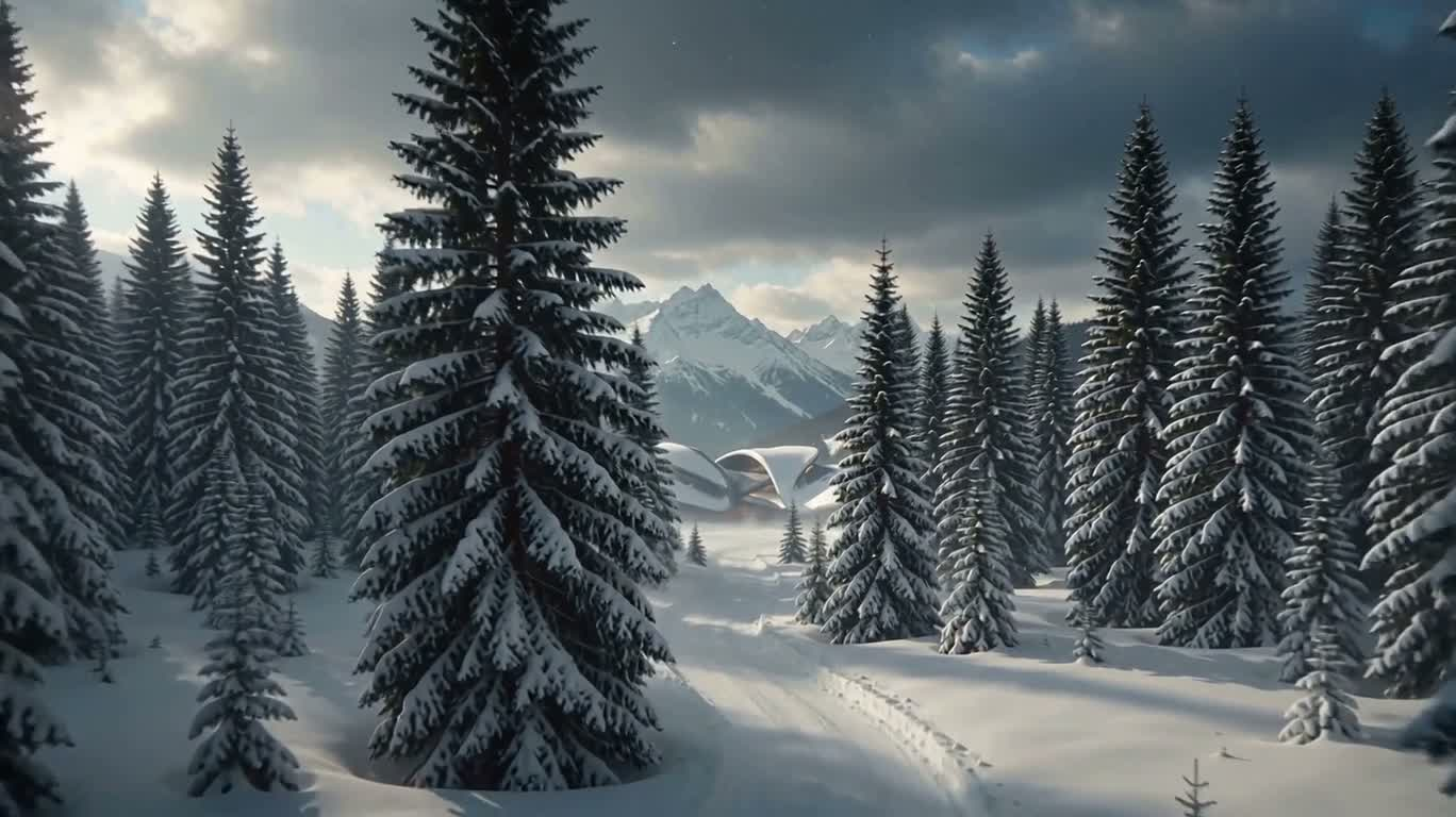 Snowy Alpine Future Architecture