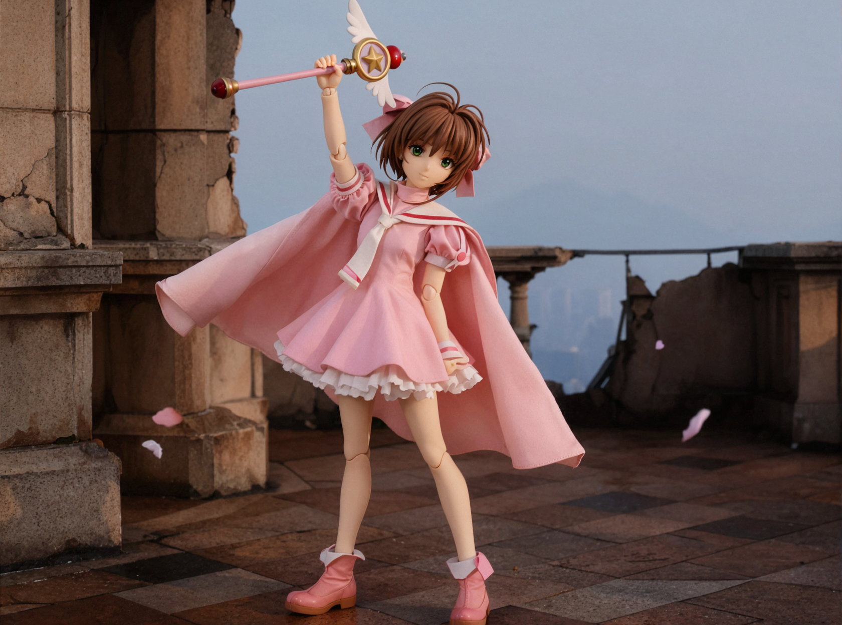木之本桜・風になびくマント・ファッションエディトリアル — AI image creation