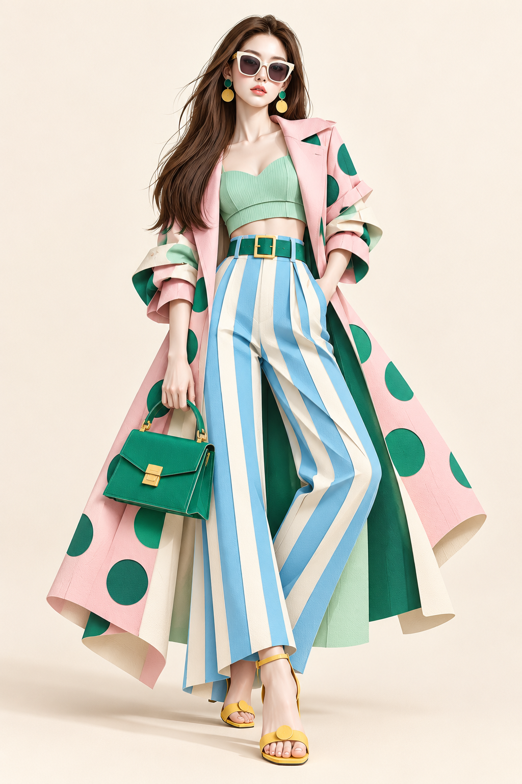 High-Fashion Editorial 3D Papercut Female Illustration