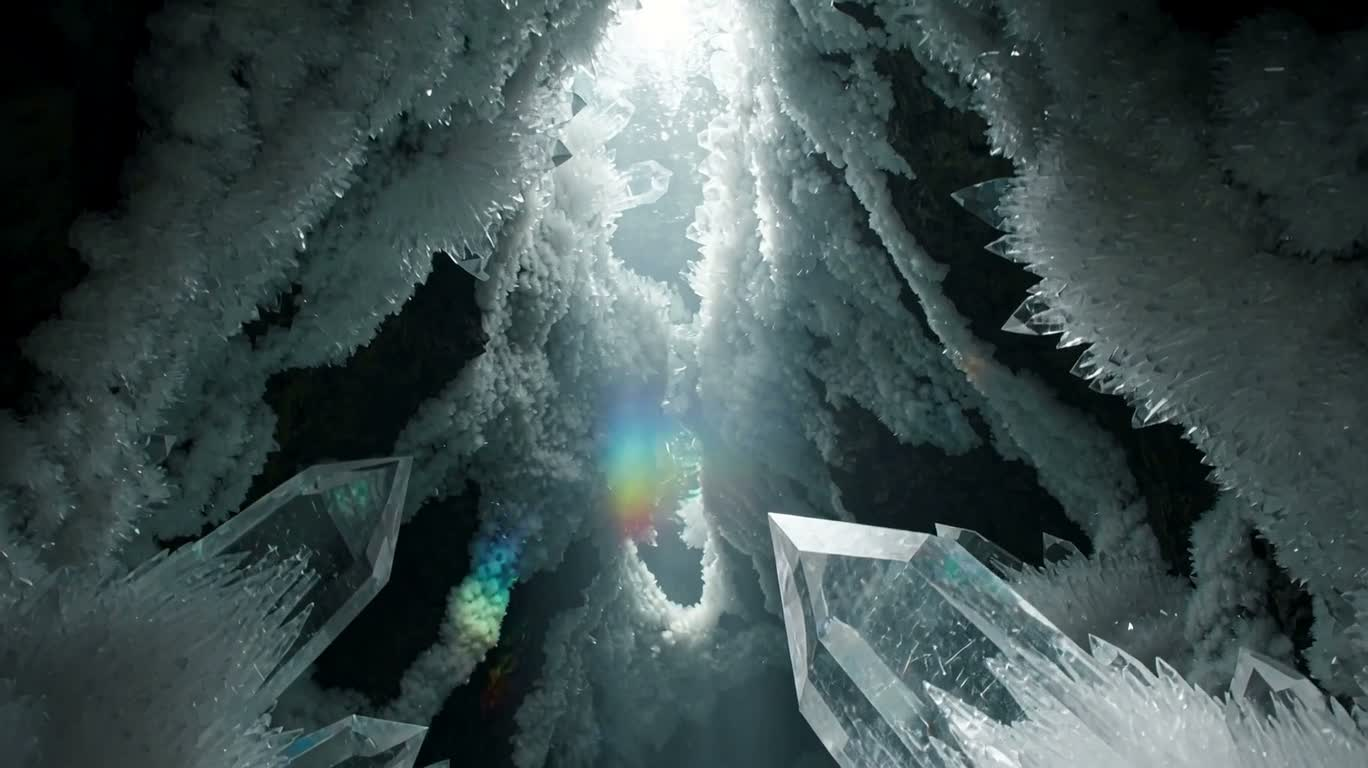 La piscine arc-en-ciel de la grotte de cristal — AI video creation