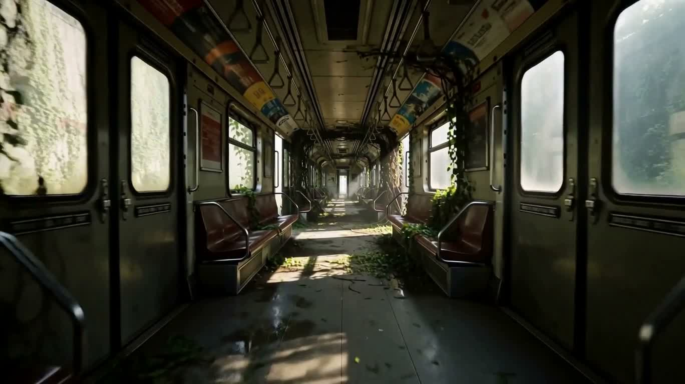 废弃地铁中的自然回归 — AI video creation