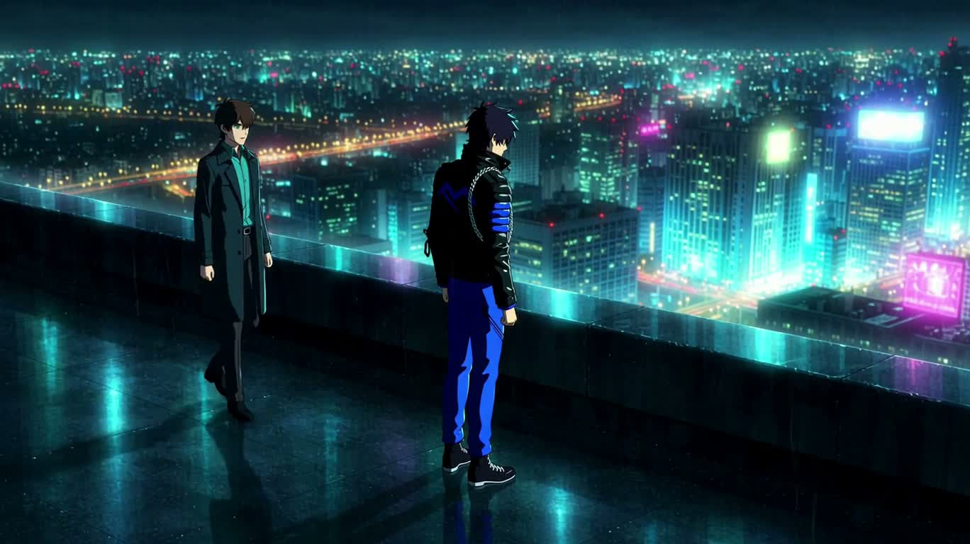 霓虹雨夜的神秘邀约