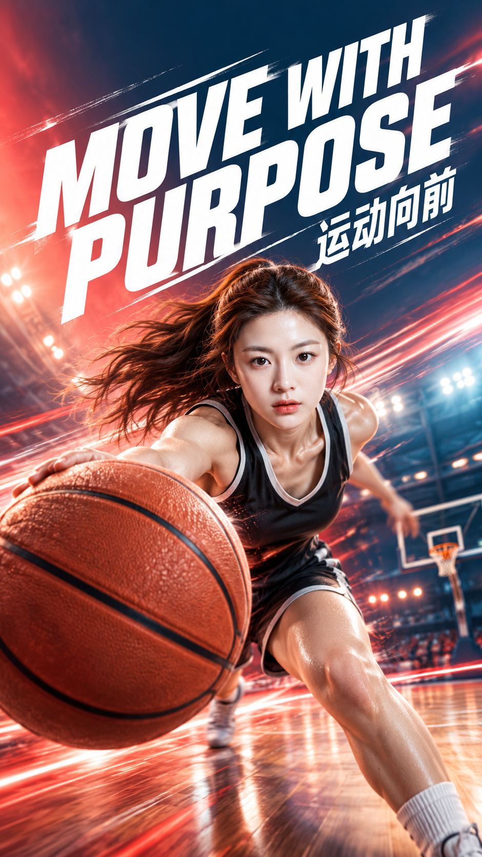 篮球突破动感渐变运动宣传海报