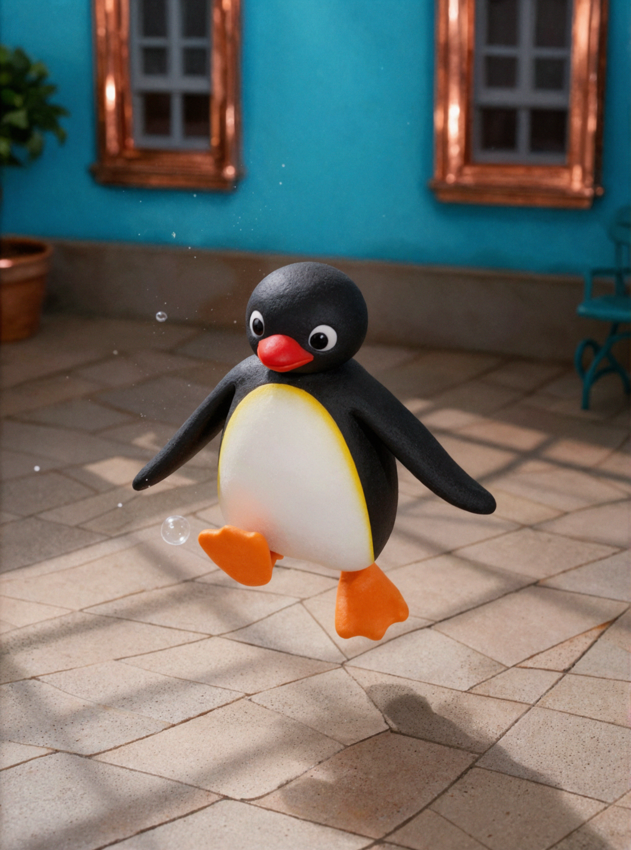ペンギンのピングー · シャボン玉を追いかけて · 動きの静止