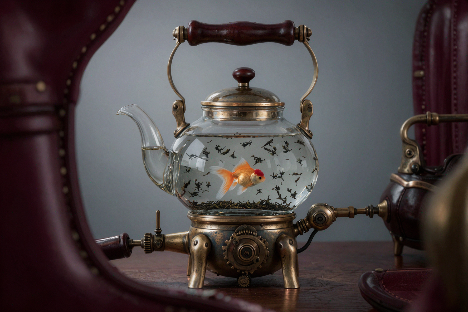 金鱼玻璃茶壶 · 蒸汽朋克 — AI image creation