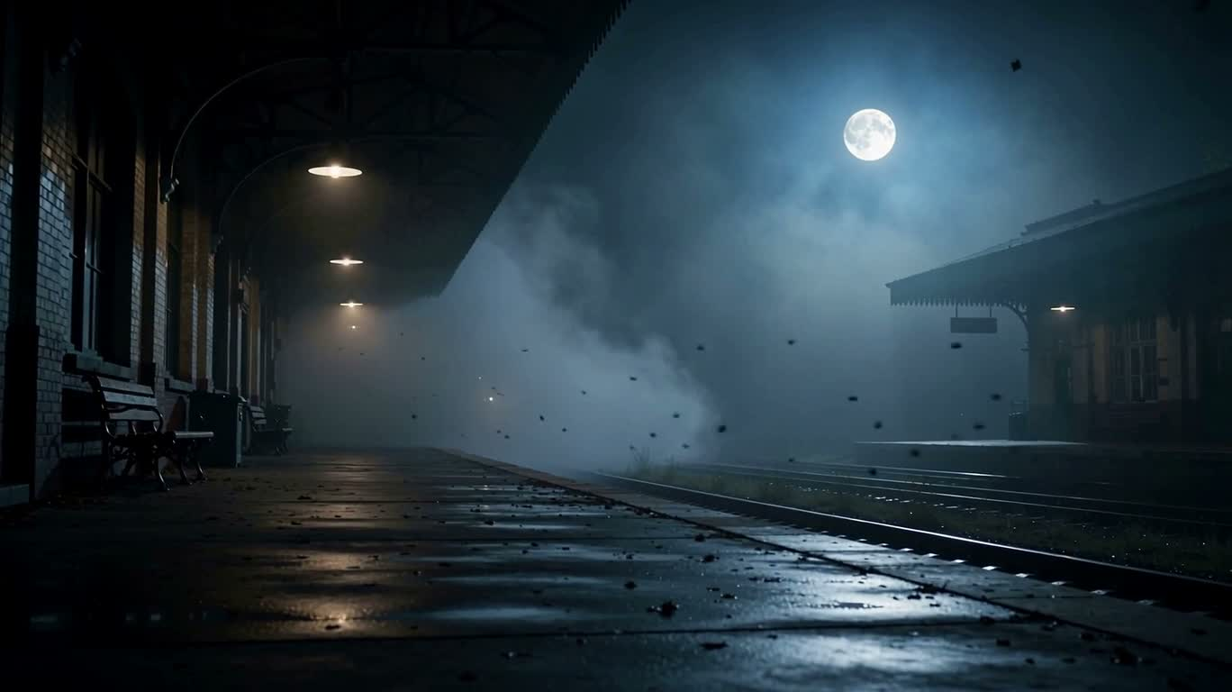 雾夜亡灵列车 — AI video creation