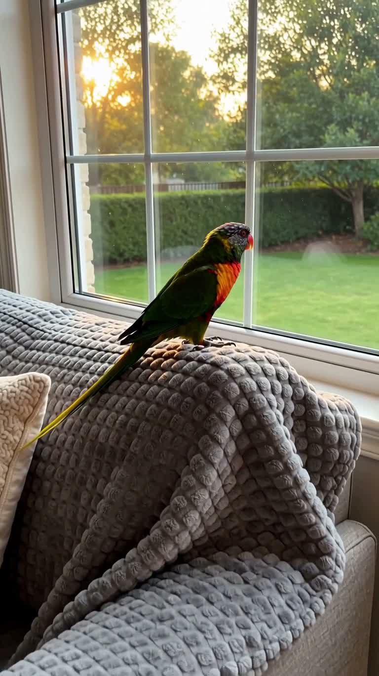Tương tác ấm áp của vẹt lorikeet cầu vồng — AI video creation