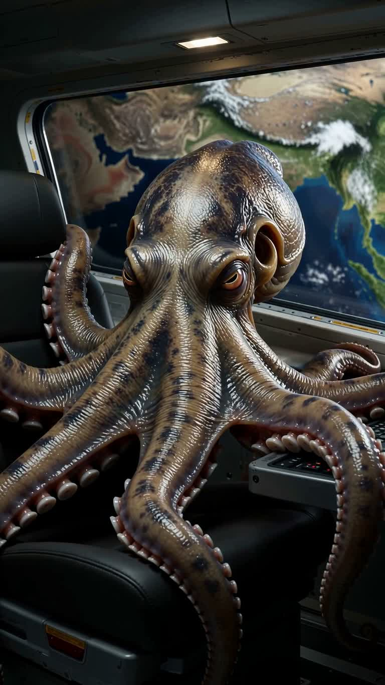 Octopus Alien at the Porthole