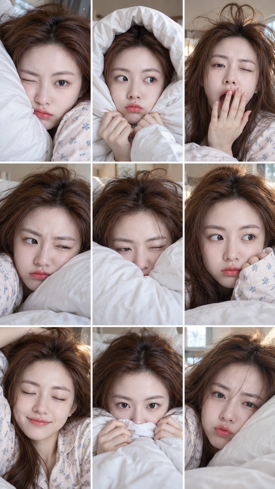 아침 아홉 칸 우스꽝스러운 잠버릇 스냅