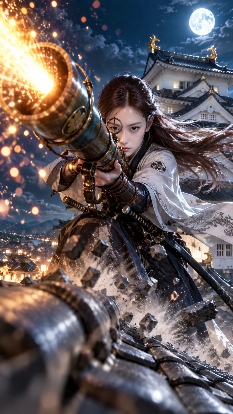Moonlit Castle Signal Shot — AI image creation