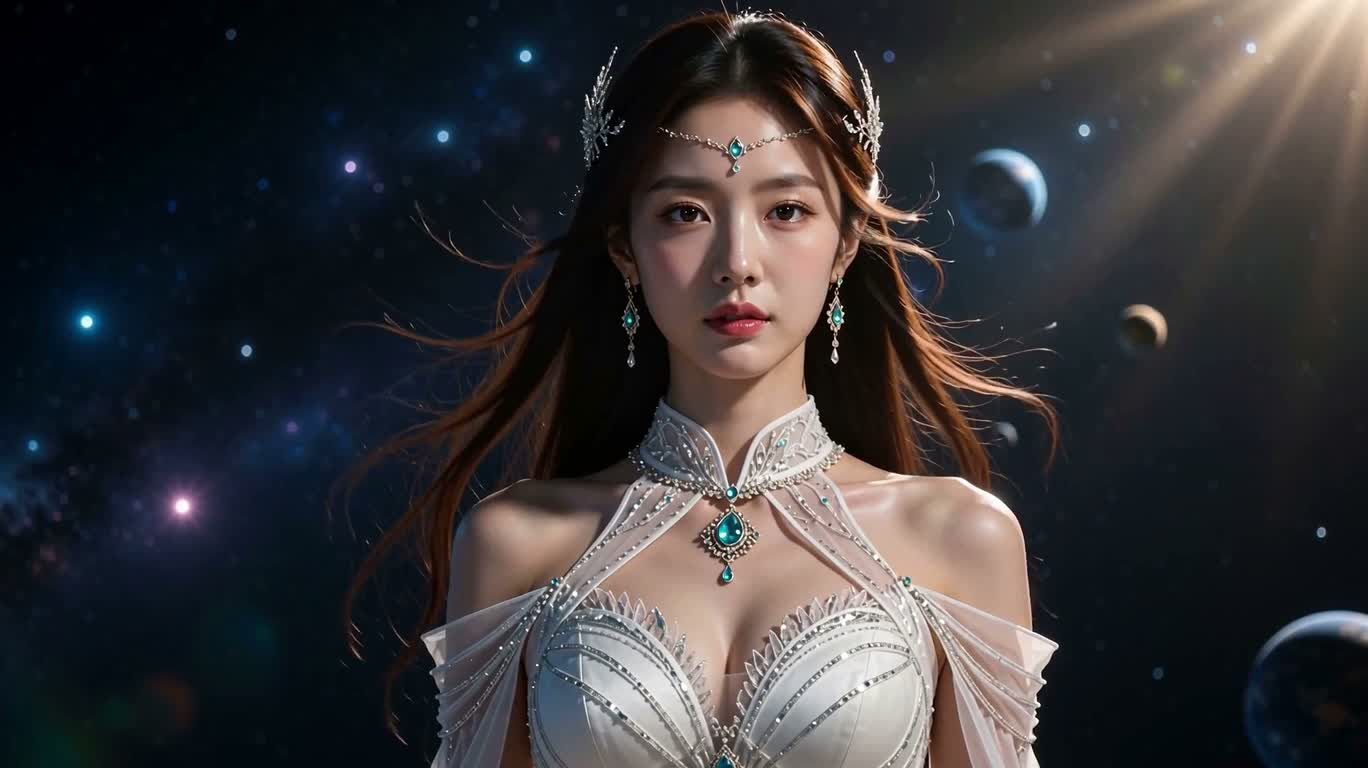 星际公主的动漫光影肖像 — AI video creation