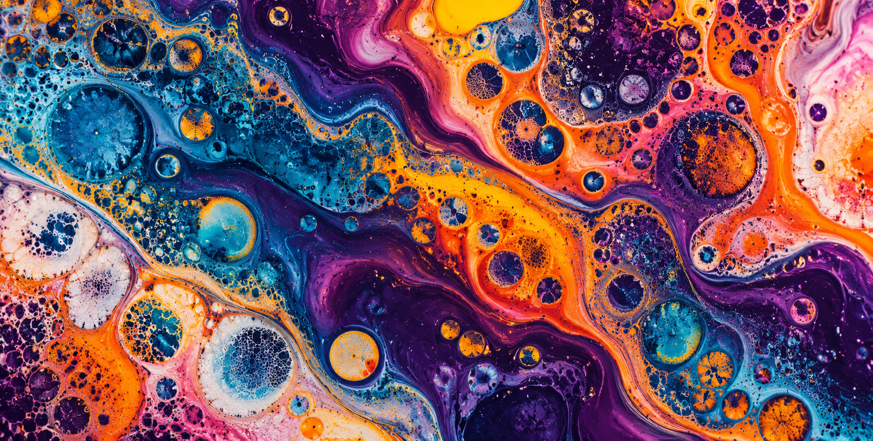 绚烂流体艺术的微观细胞世界 — AI image creation