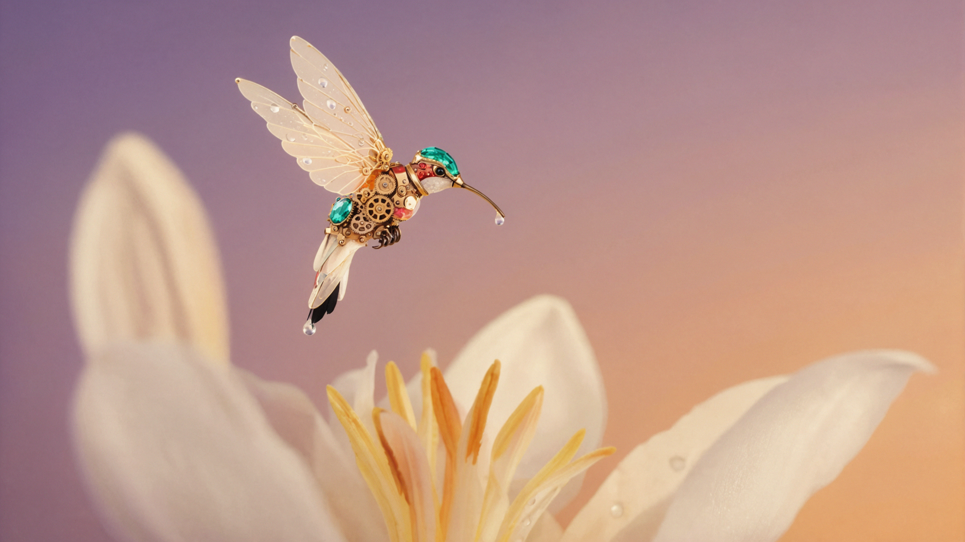 蜂鸟机器人 · 太空复古 — AI image creation