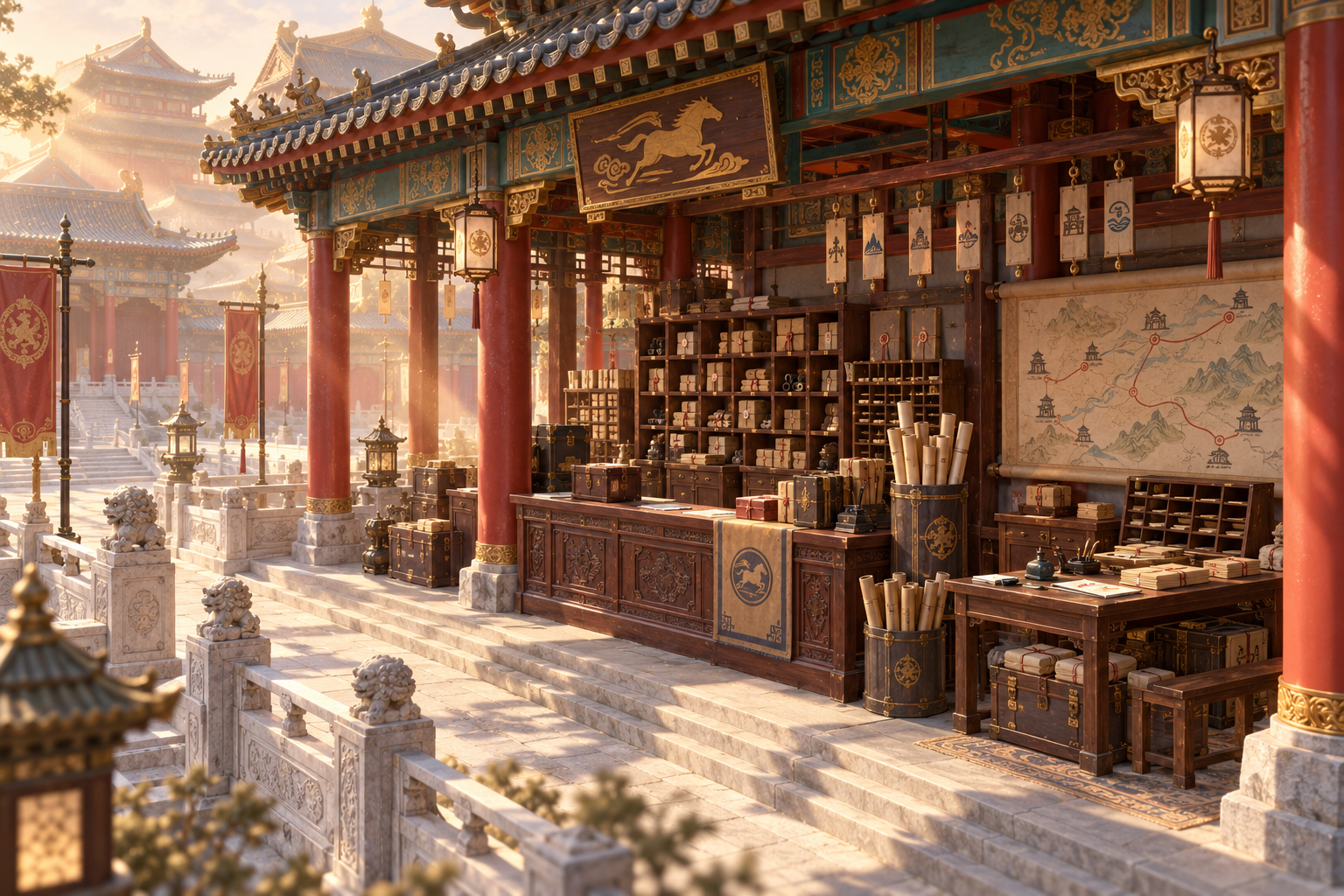 Imperial Palace Express Courier Station — AI image creation