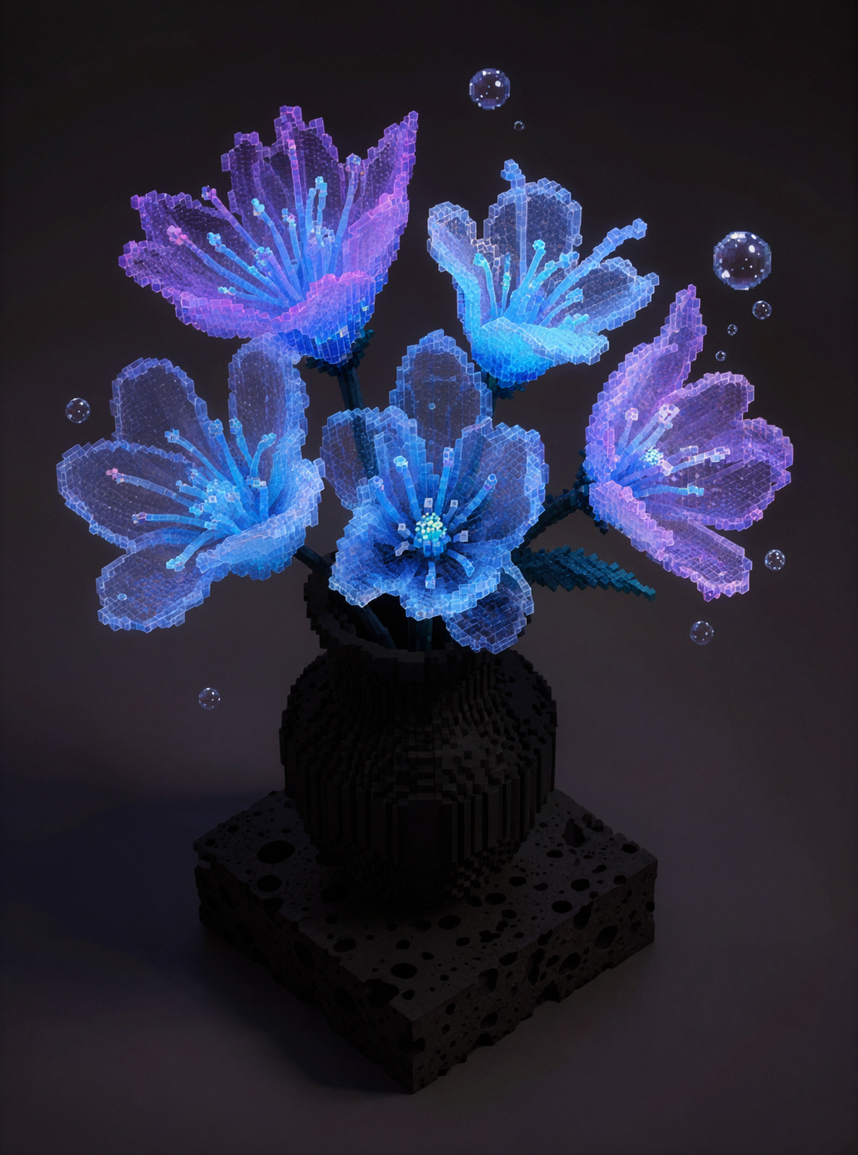 深海の花束 · ボクセルミニチュア — AI image creation
