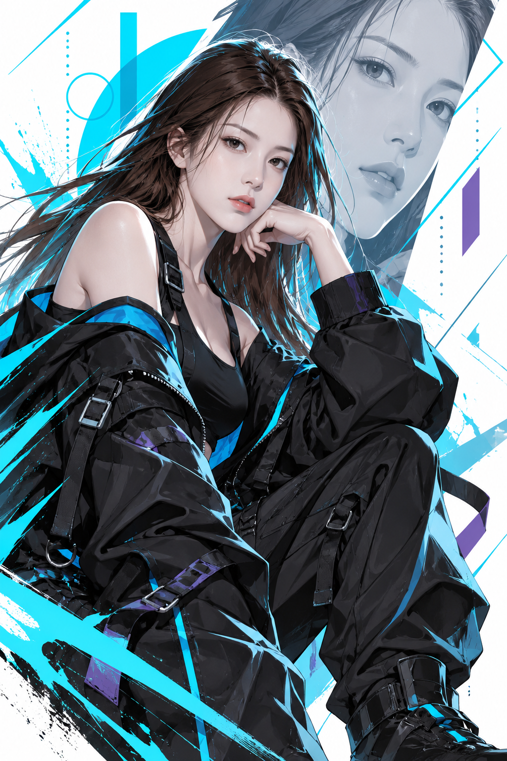 原创角色动漫街头科技海报 — AI image creation