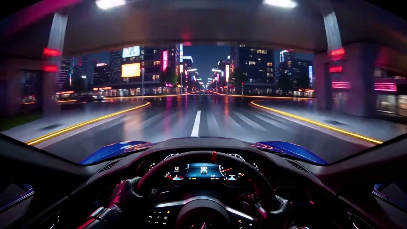 霓虹未来城极速夜行 — AI video creation