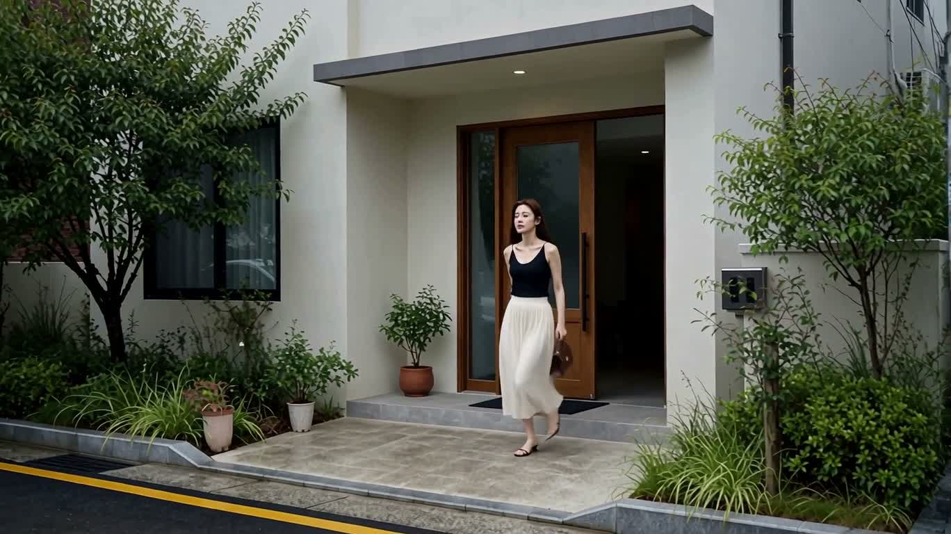 雨中漫步，抵达街角咖啡馆 — AI video creation