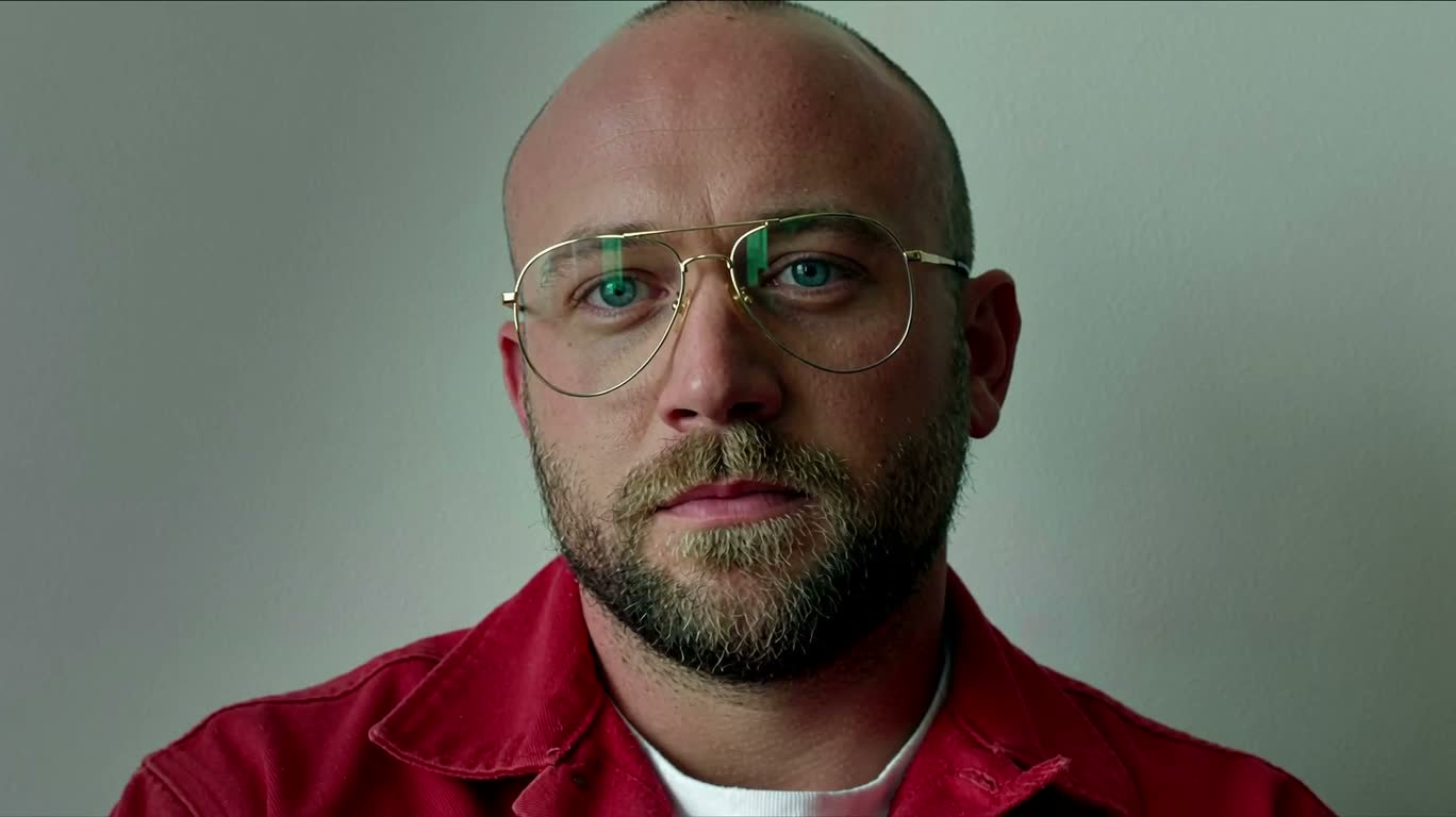 Portrait of a Man in a Red Shirt with Glasses — AI video creation