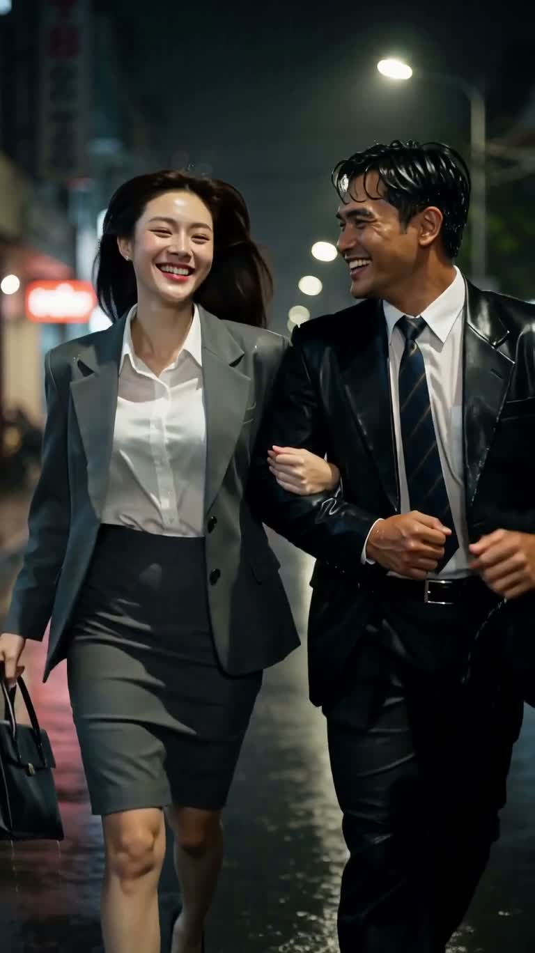 雨夜并肩奔跑