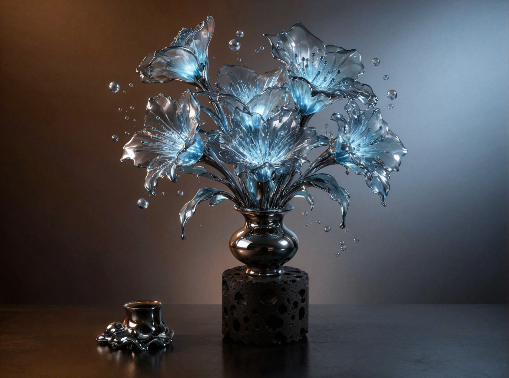 Deep Sea Bouquet · Liquid Metal — AI image creation