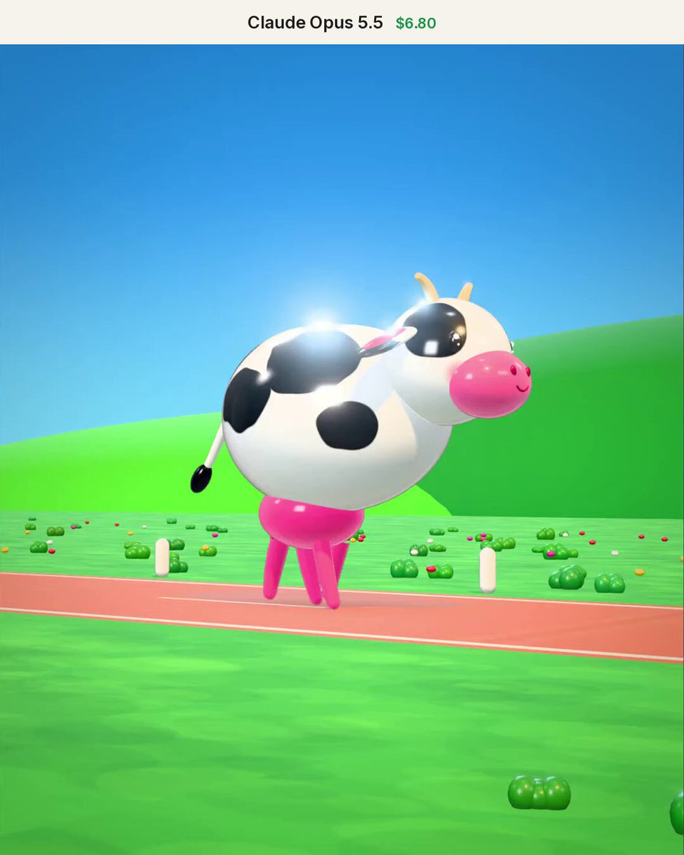 AI-generated running cow animation