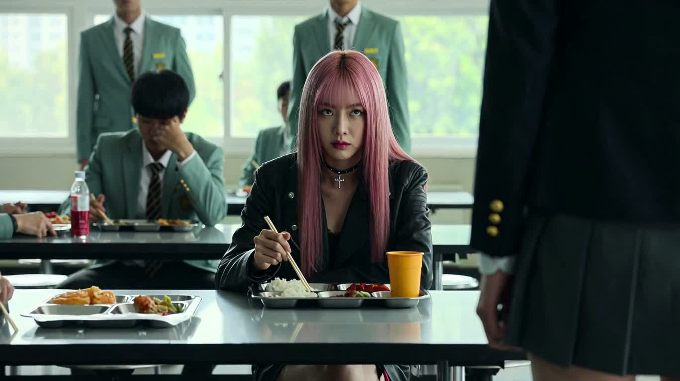 粉发少女的食堂反击 — AI video creation