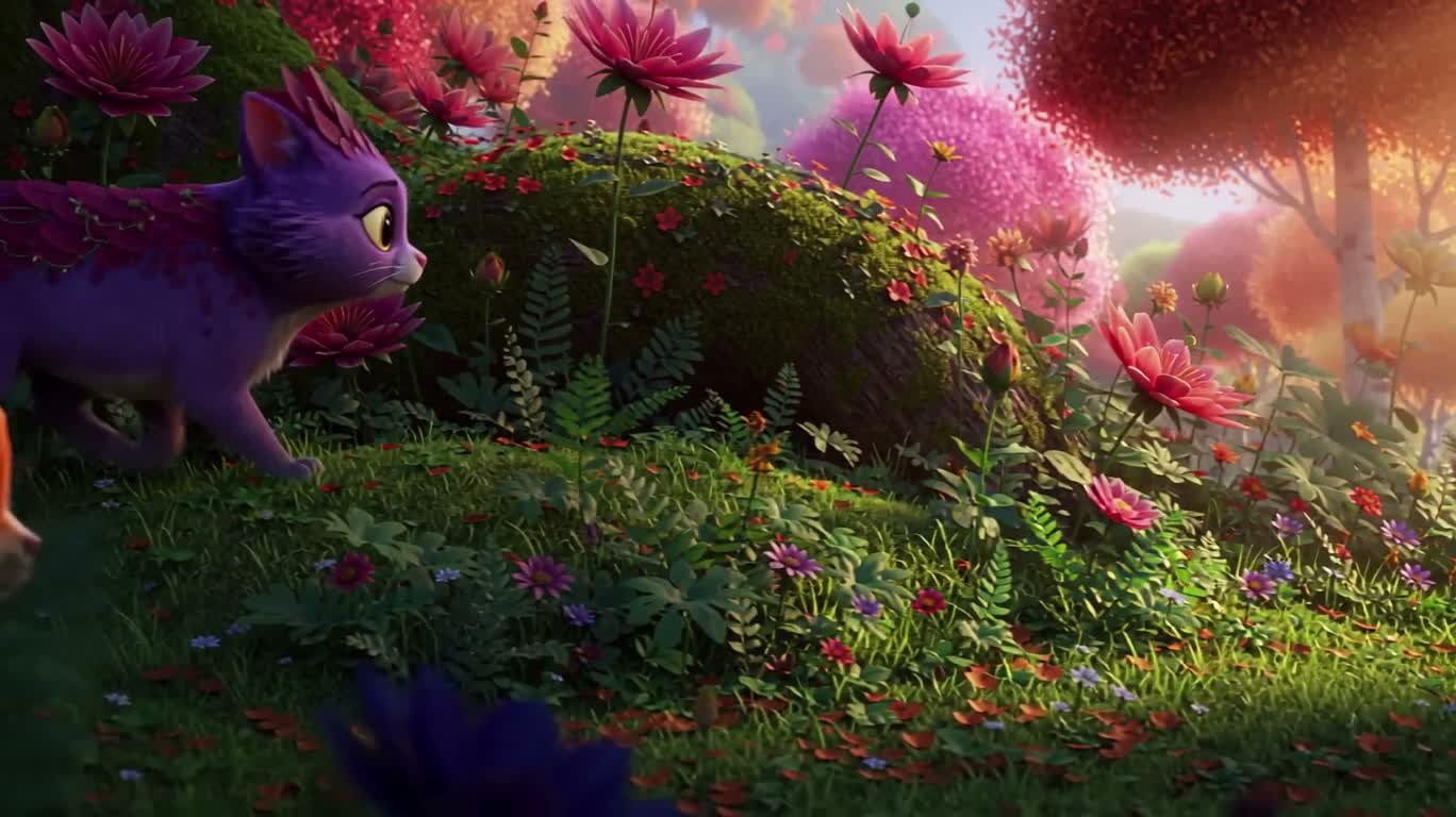 Monde fantastique des bêtes hybrides floral punk — AI video creation
