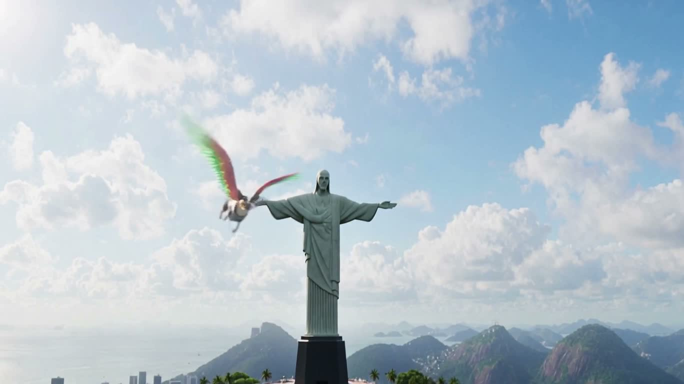 Chihuahua cánh sắc màu bay lượn trên Rio — AI video creation