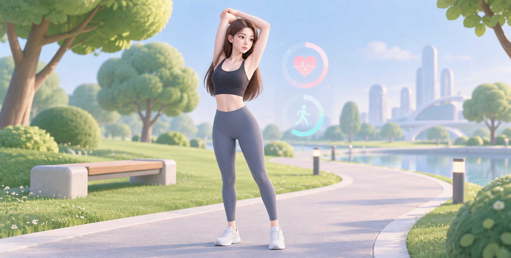 极简等距视角下的未来科技公园生活 — AI image creation
