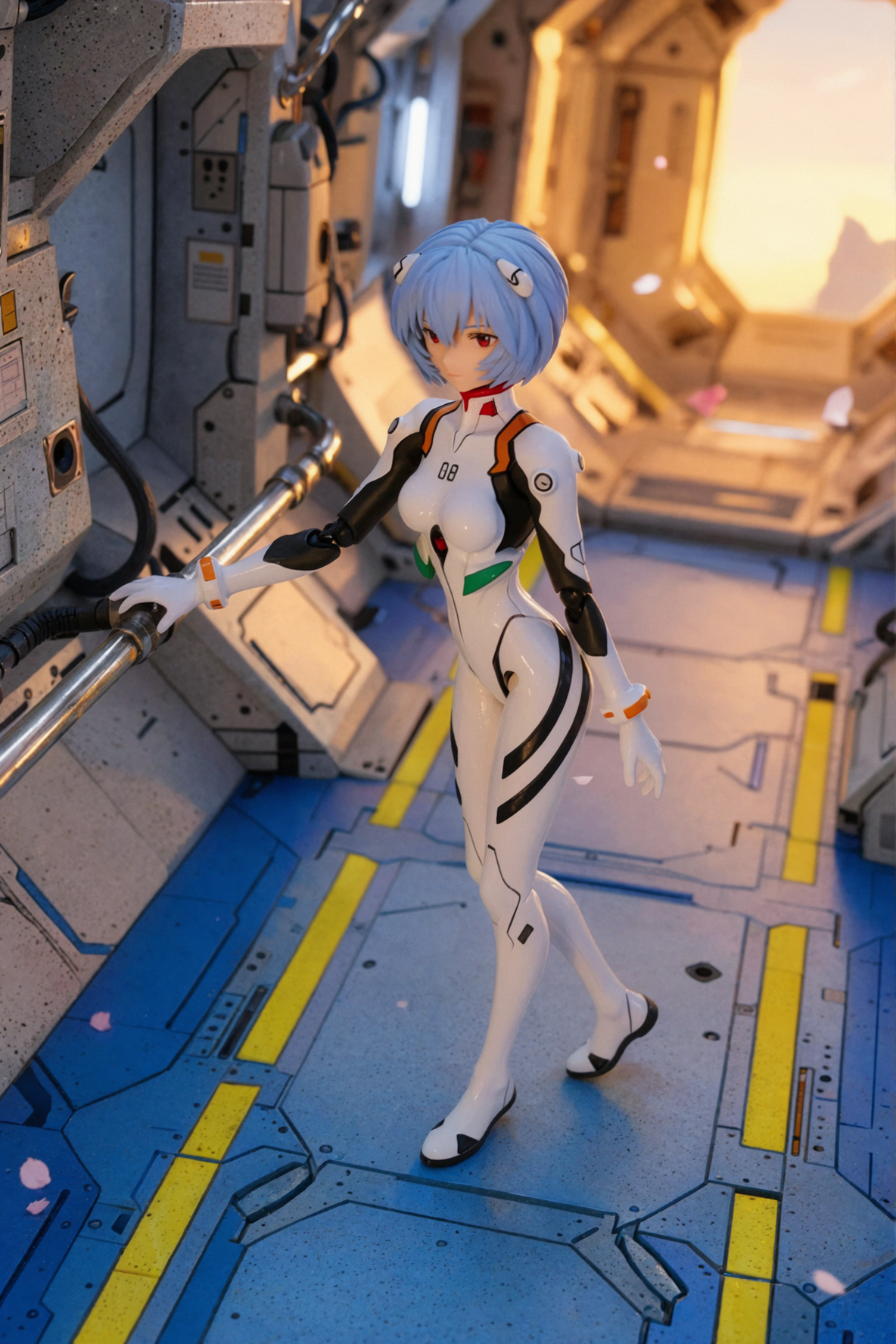 绫波丽 · 零重力转身 · 金色逆光 — AI image creation