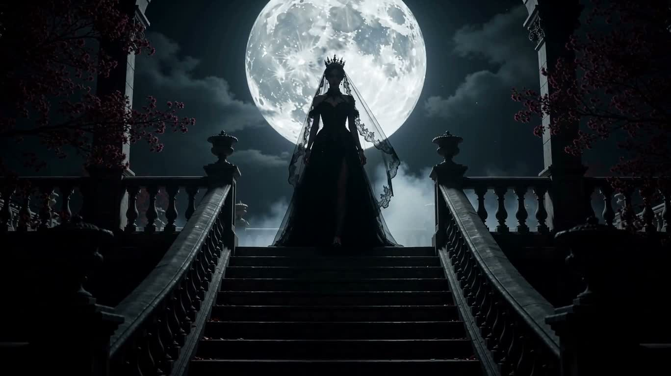 月下幽影女王 — AI video creation