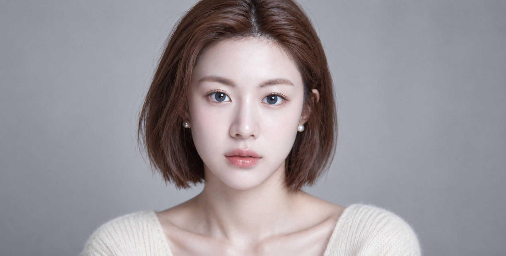 蓝眼短棕发成人女性超写实特写 — AI image creation