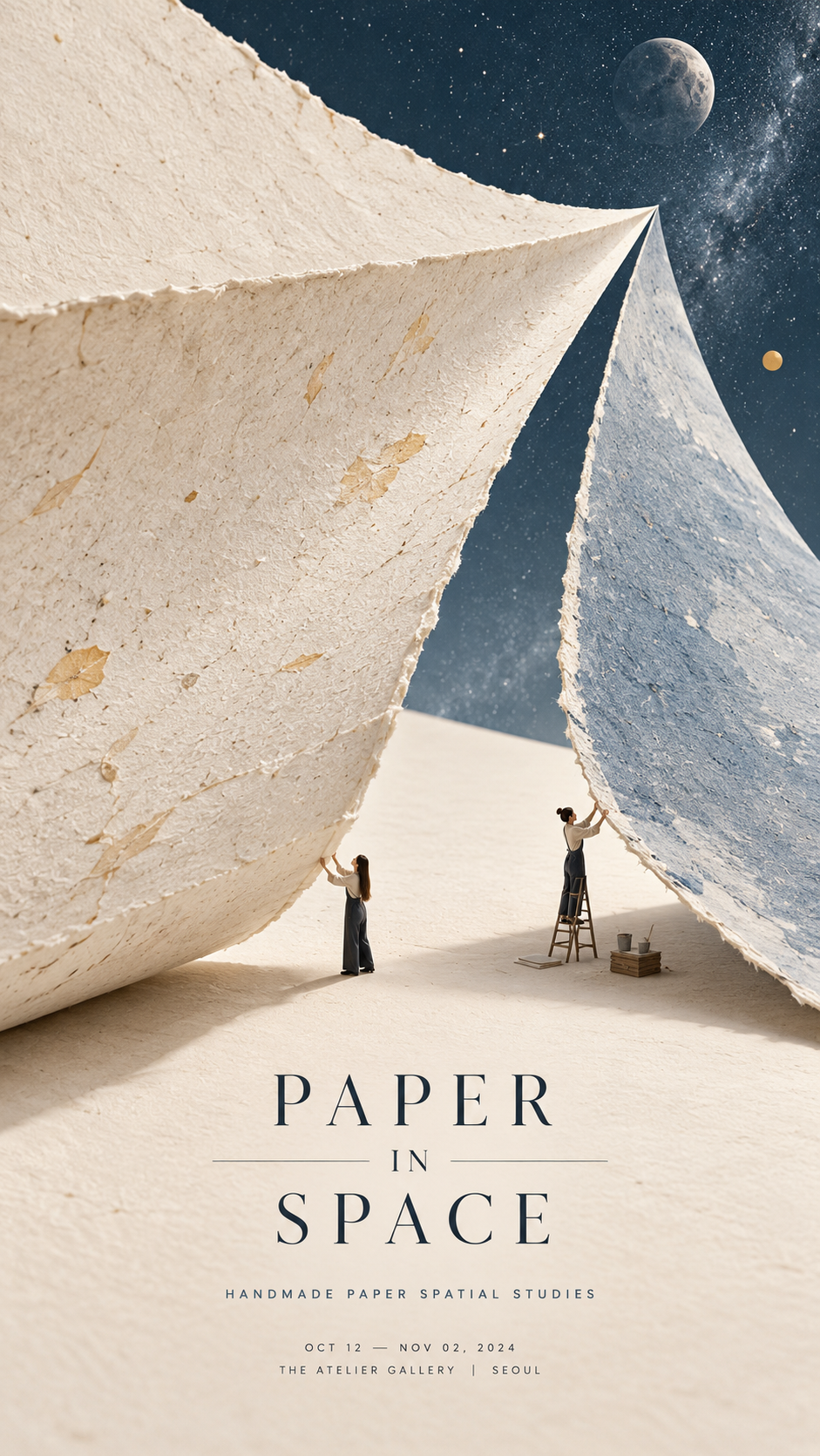 Handmade Paper Art Minimalist Miniature Scene Poster