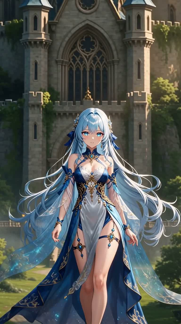 黄金时刻的城堡归途 — AI video creation