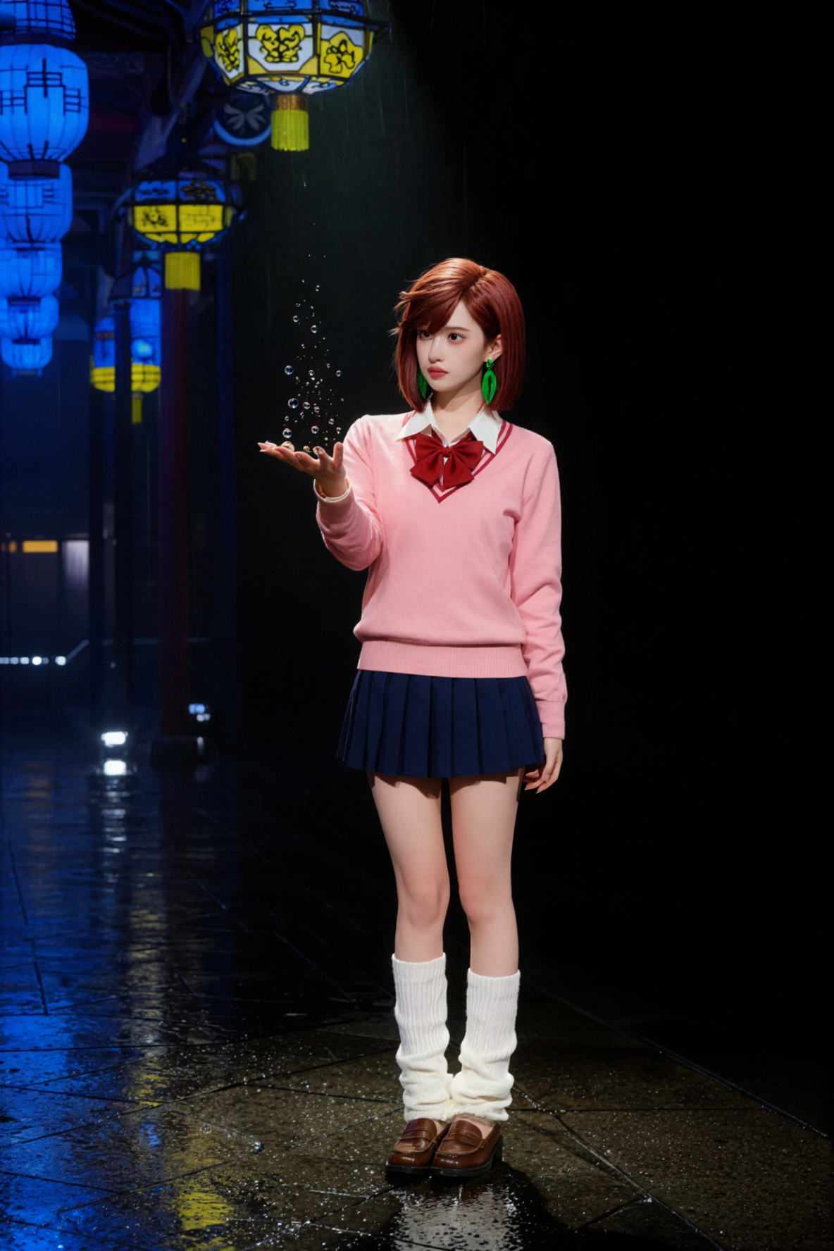 绫濑桃 · 雨滴悬停 · 舞台聚光 — AI image creation
