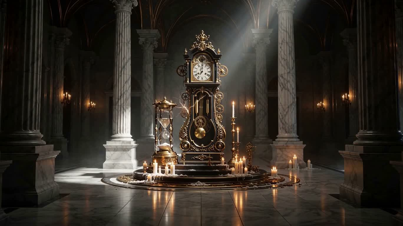 Horloge steampunk dans le marbre