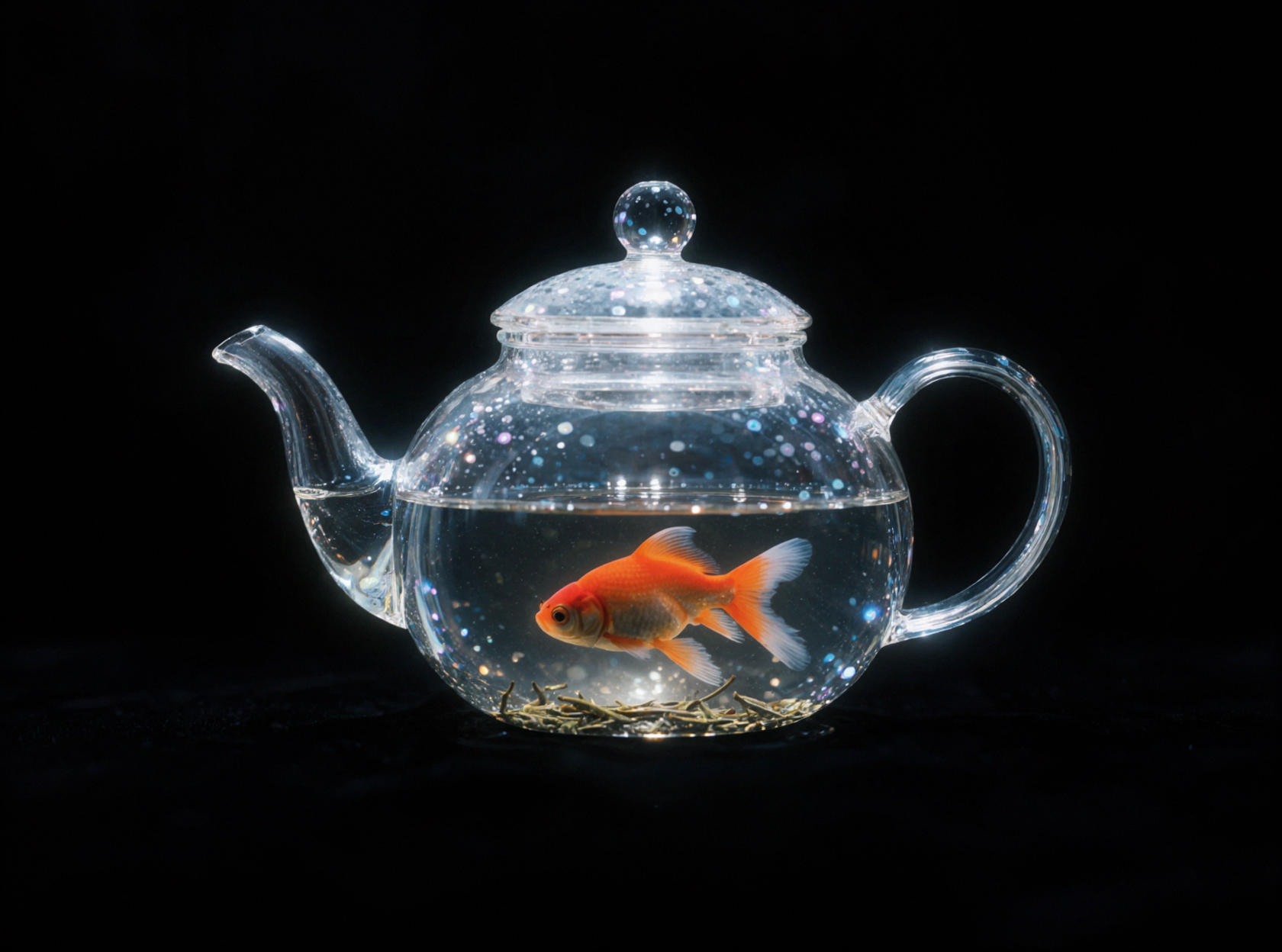 金鱼玻璃茶壶 · 梦幻柔焦 — AI image creation