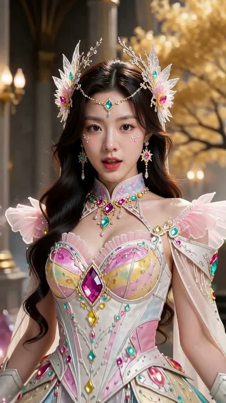 캔디 펑크 마법사와 황금 나무 성 — AI video creation