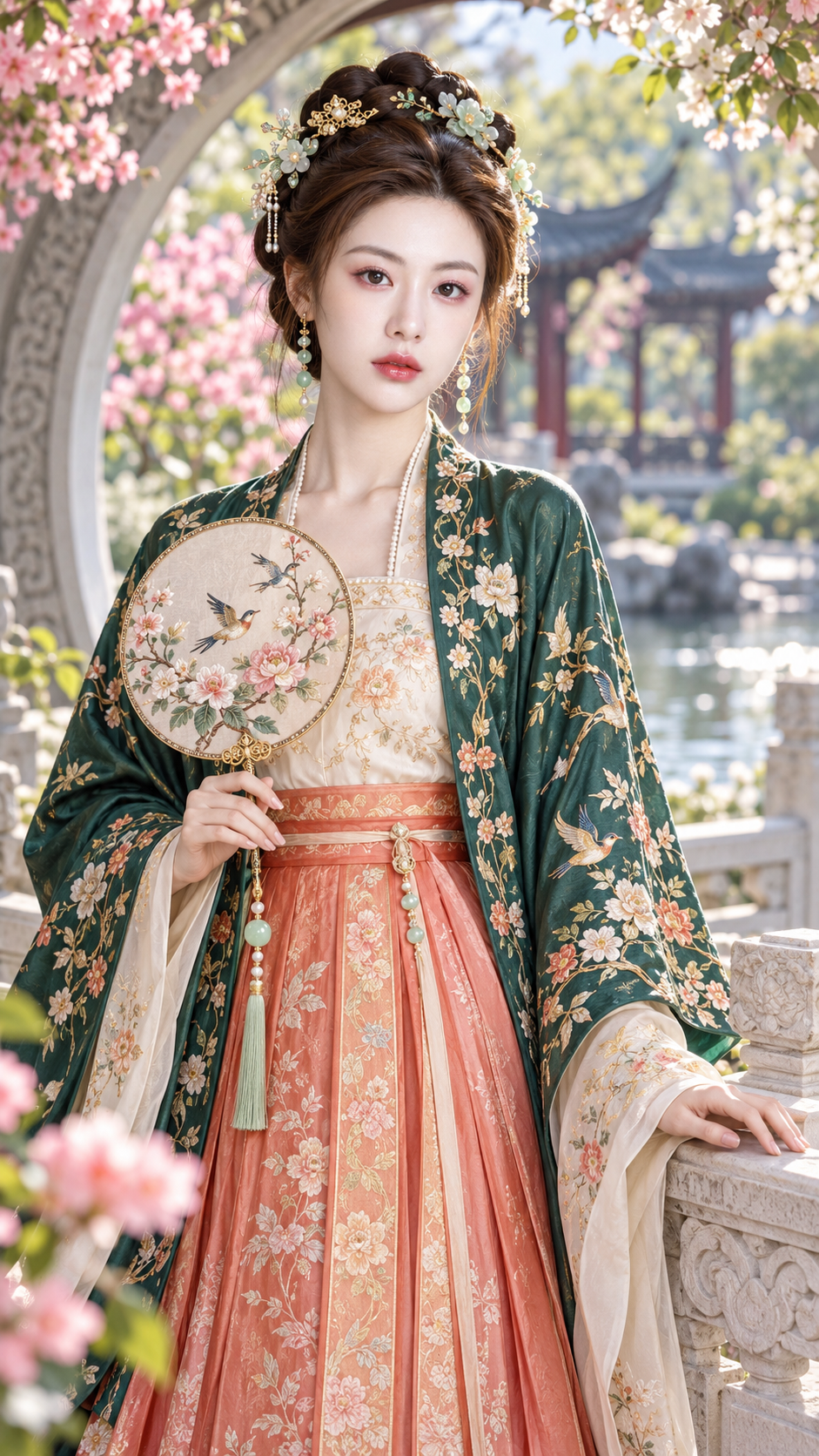 流霞翡翠：春园古典贵女人像