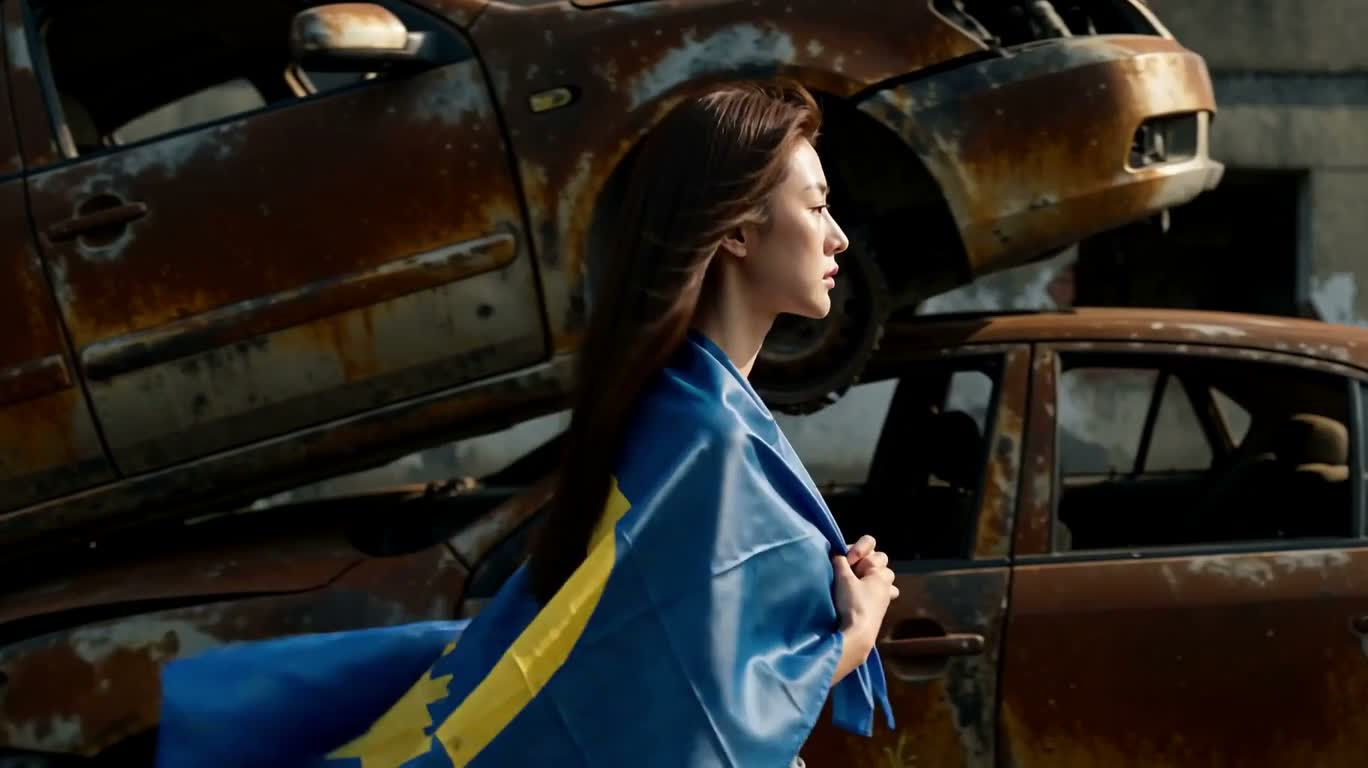 폐허 속의 강인한 방랑자 — AI video creation