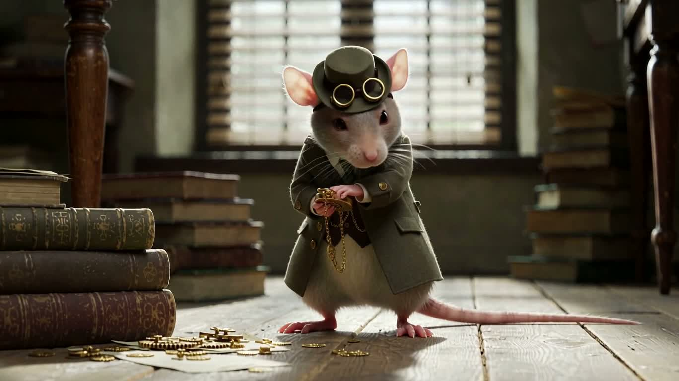 Détective Souris à Vapeur Pastel