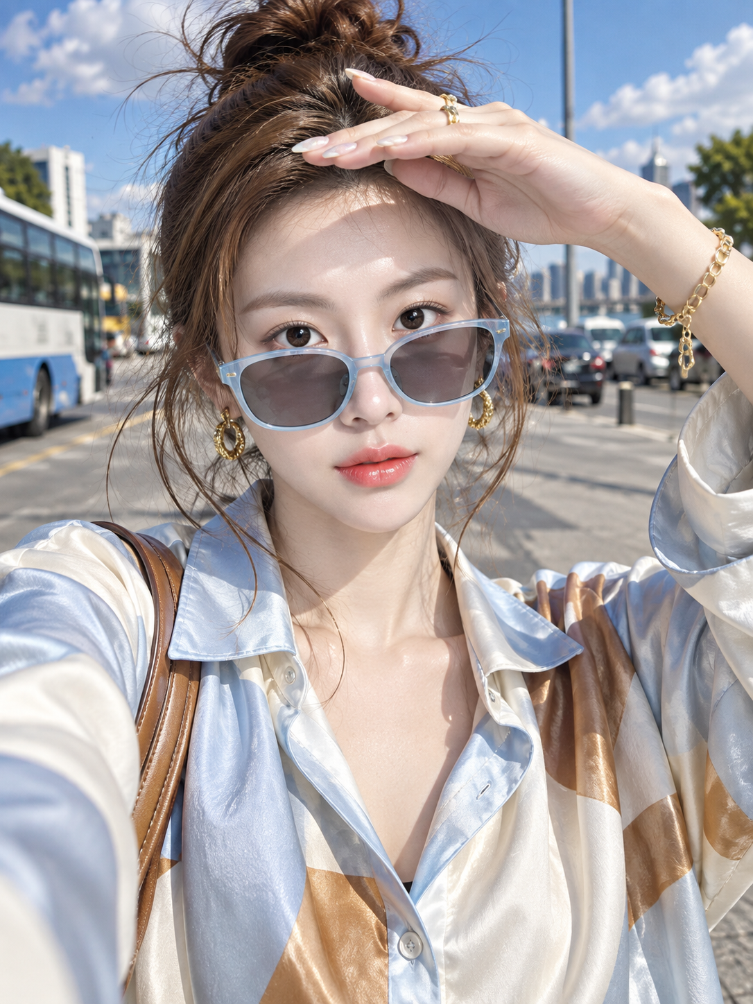 奢华街头时尚成年女性人脸锁定写真 — AI image creation