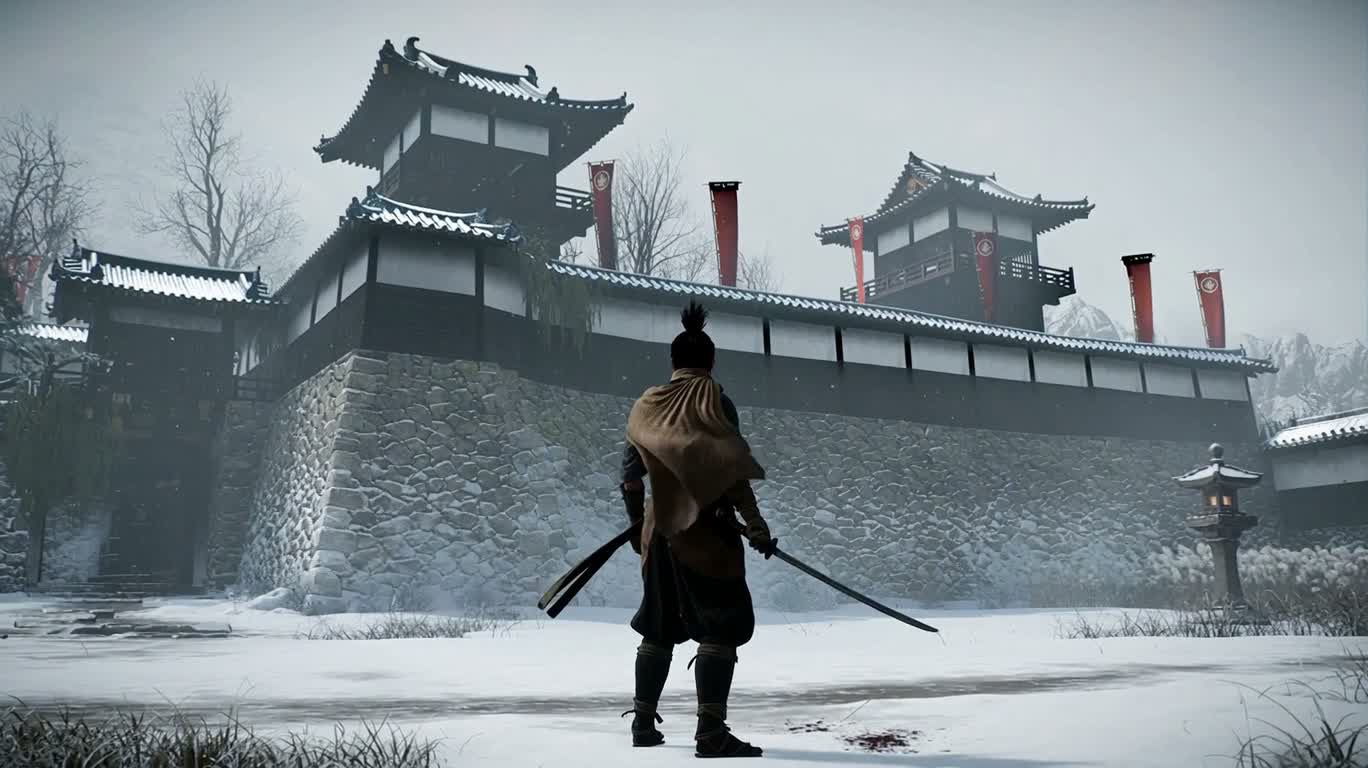 雪国城堡中的忍者决战 — AI video creation