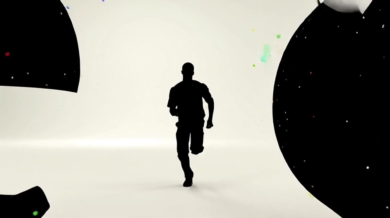 跃过字形的黑色跑者 — AI video creation