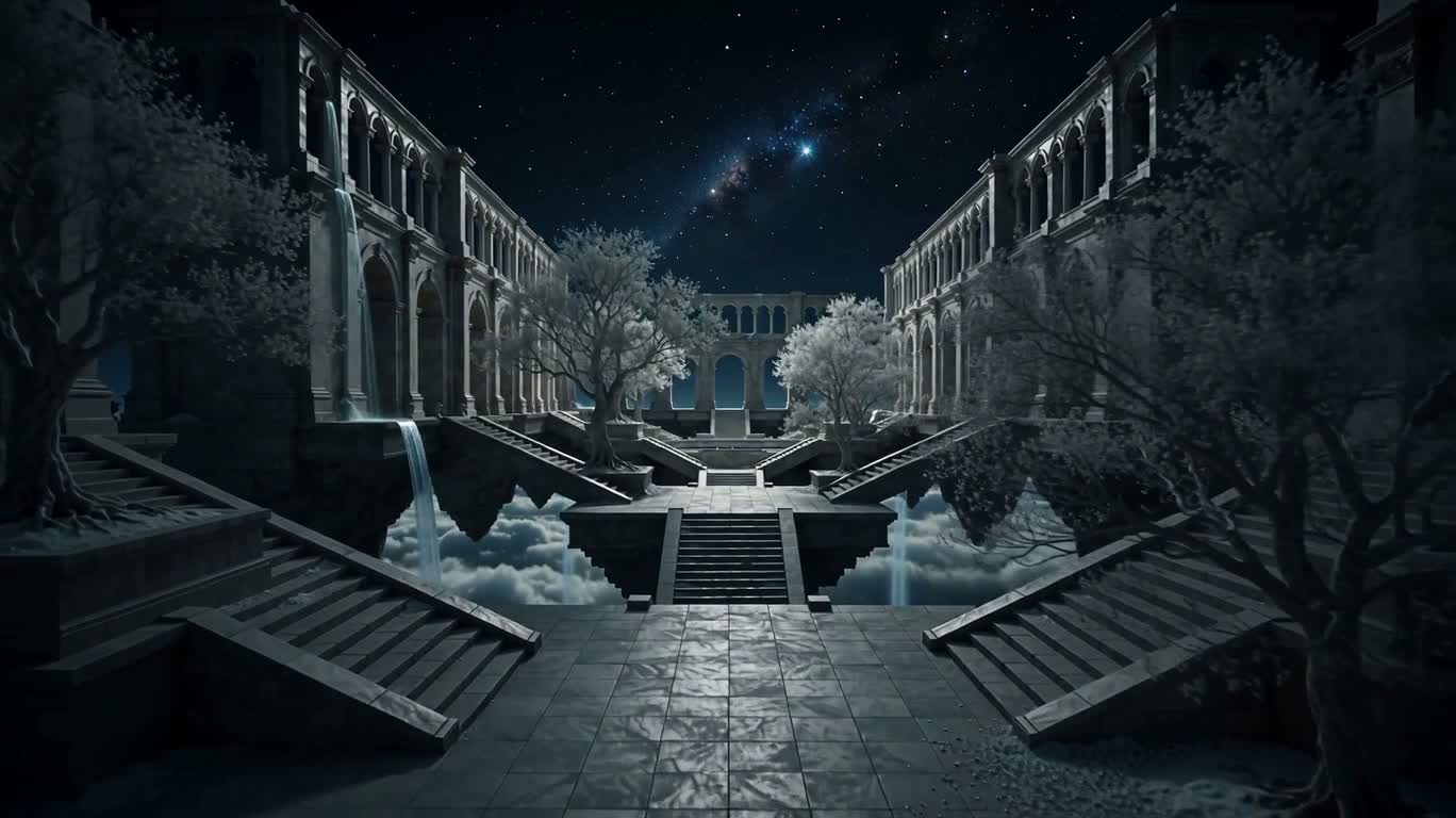 云海之上的星渊广场 — AI video creation