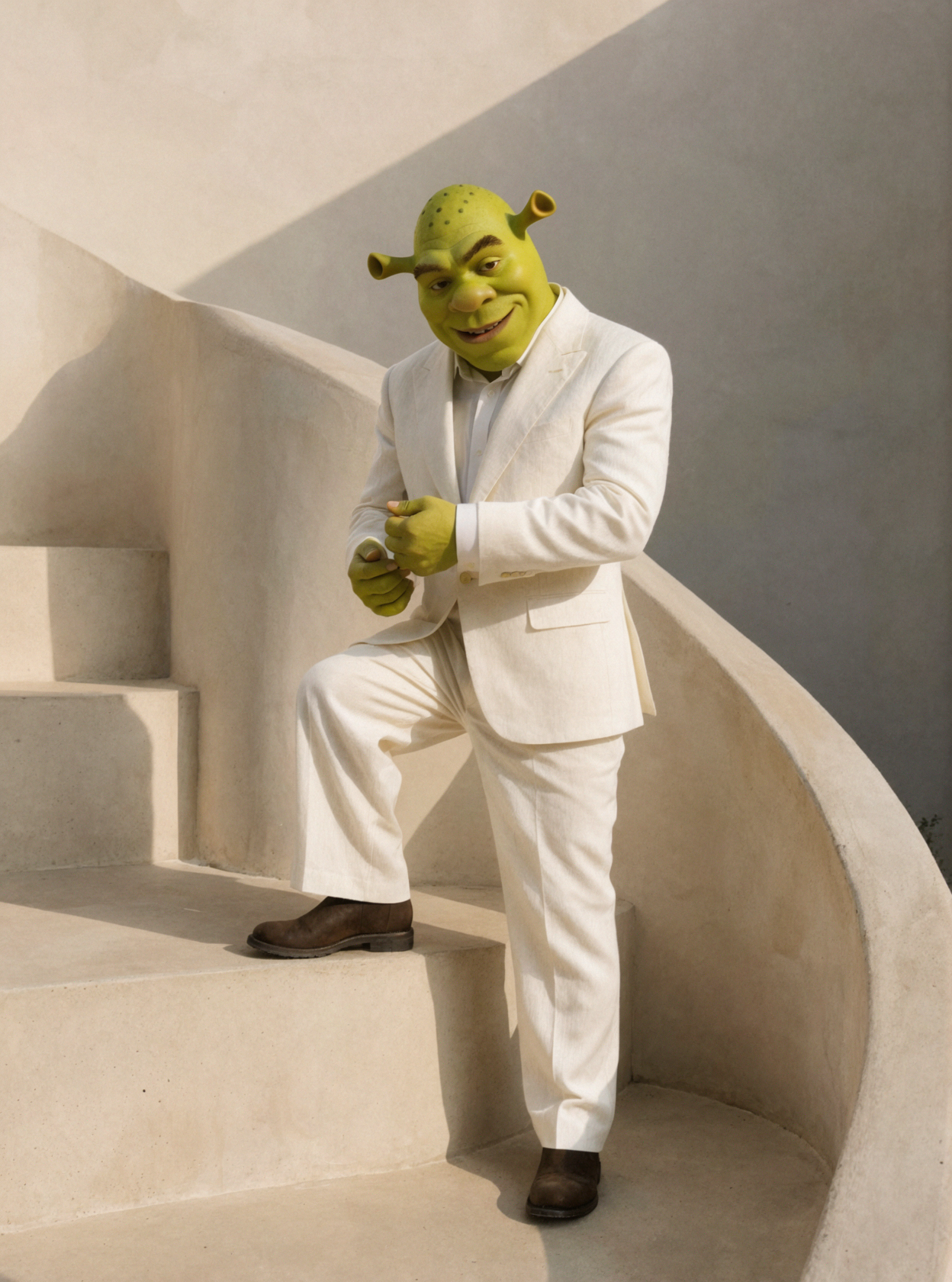 Shrek · Sunlight Reaches the Cuffs — AI image creation