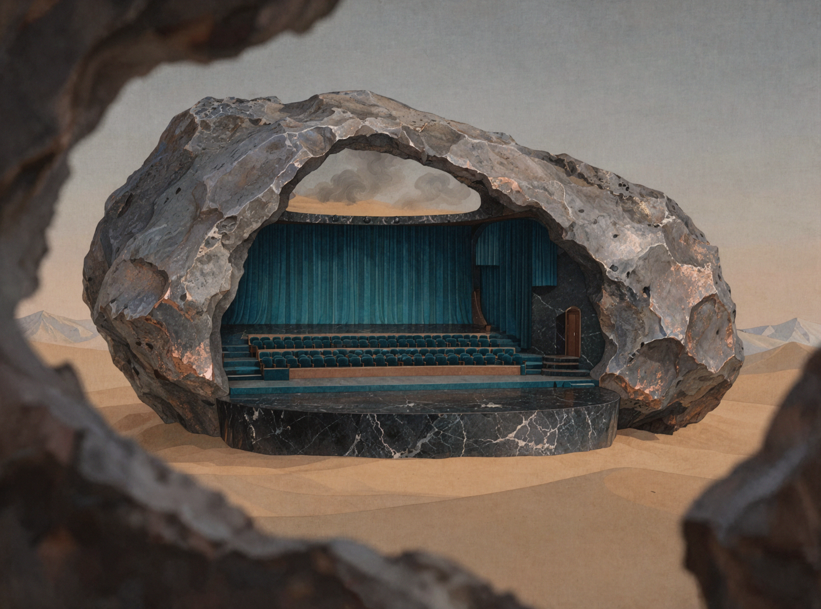 沙漠星际歌剧院 · 宋式工笔 — AI image creation